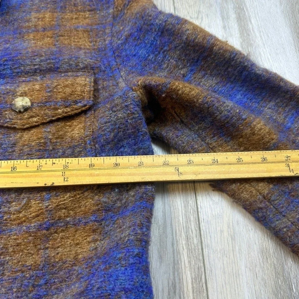Wilfred Free The Ganna Wool Shacket Jacket Brown Blue Plaid Oversized Medium